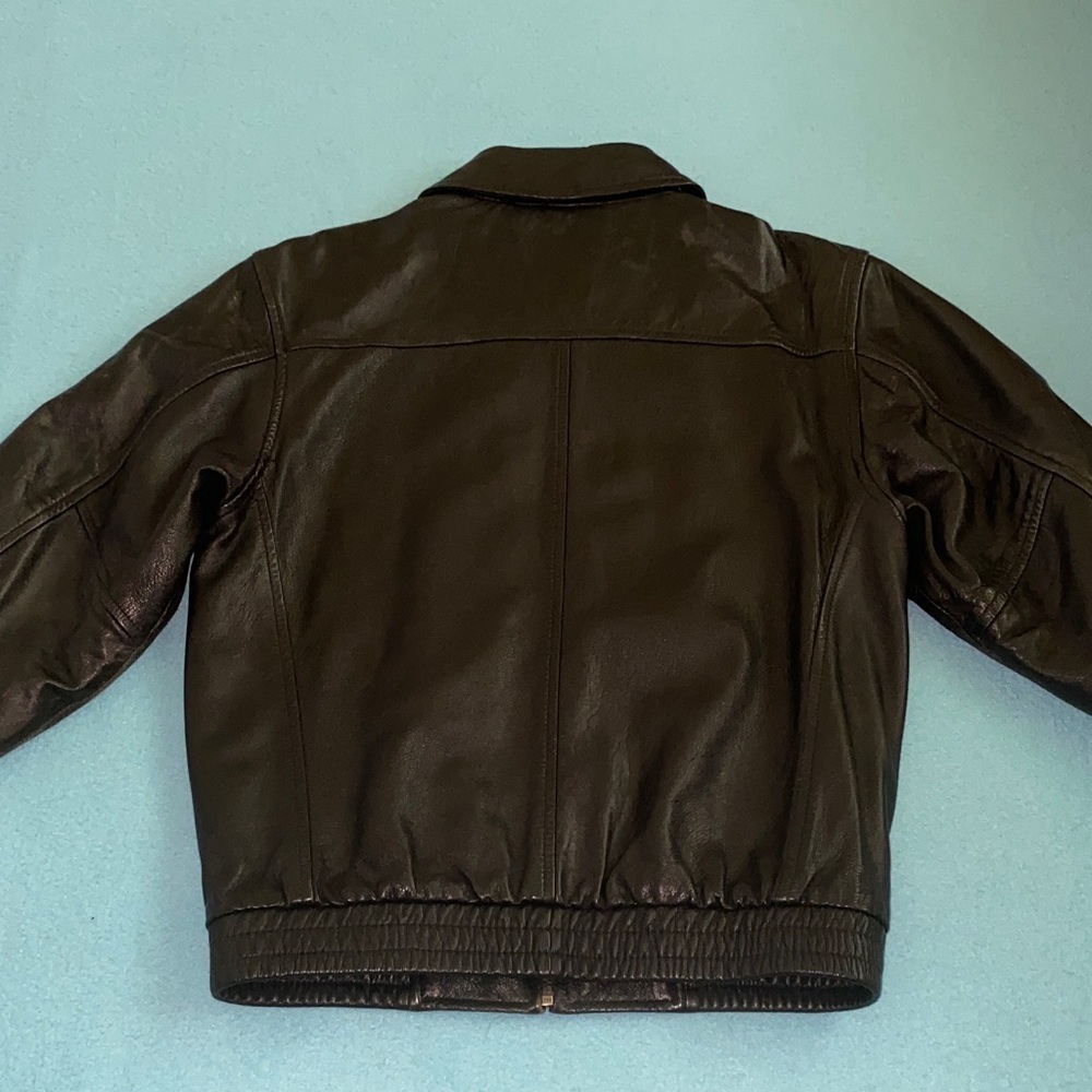 CHEROKEE leather zip up long sleeve 2 pockets derby jacket coat black size M - Picture 2 of 11